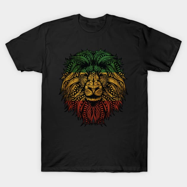 Rasta Lion Roots Rock Reggae T-Shirt by UNDERGROUNDROOTS